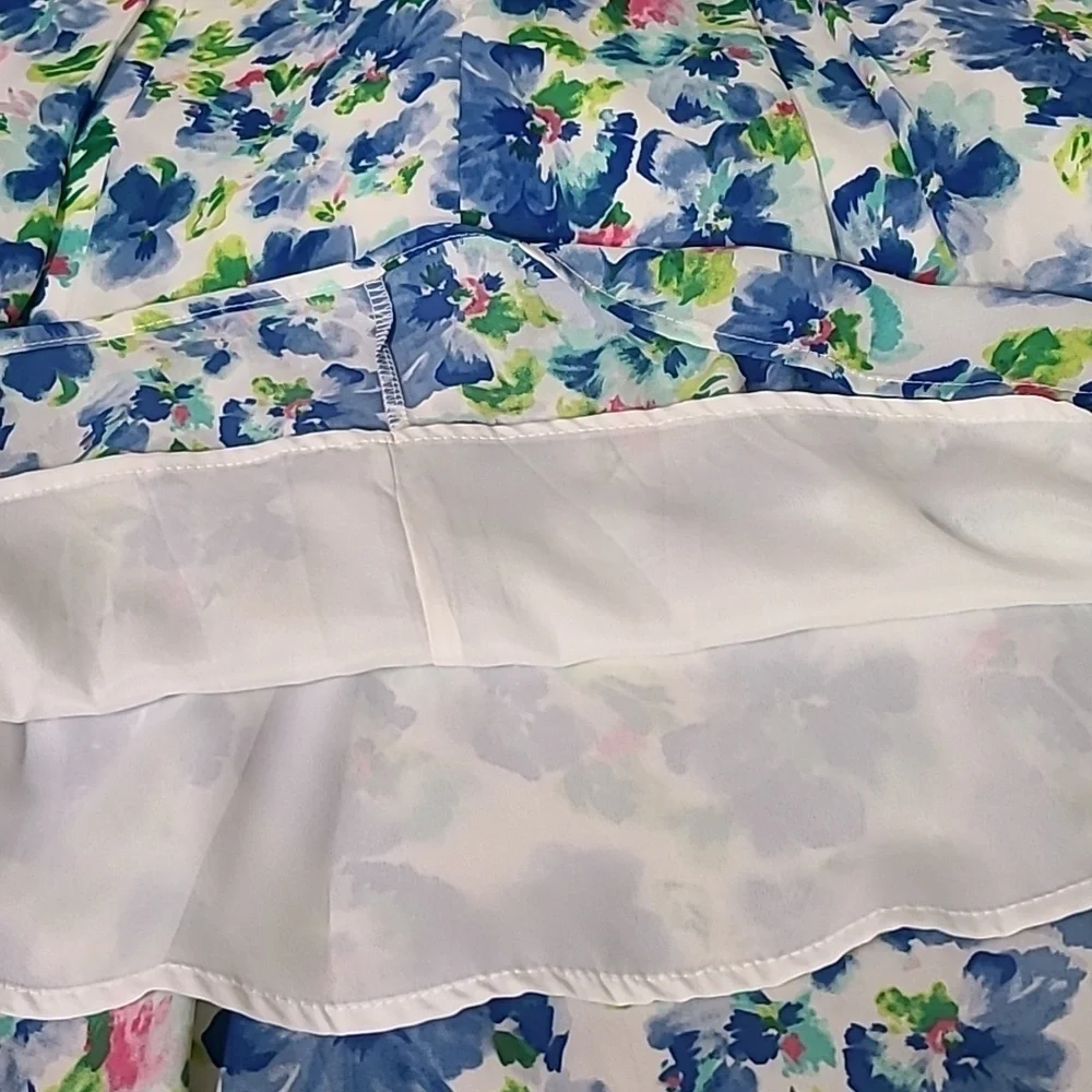 Adelyn Rae Dress Blue Pattern Large - Picture 7 of 8